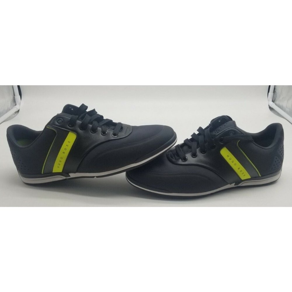 Hugo Boss Saturn Lowp Striped Trainer in Green Size 10 (43 EU) - New Without Box